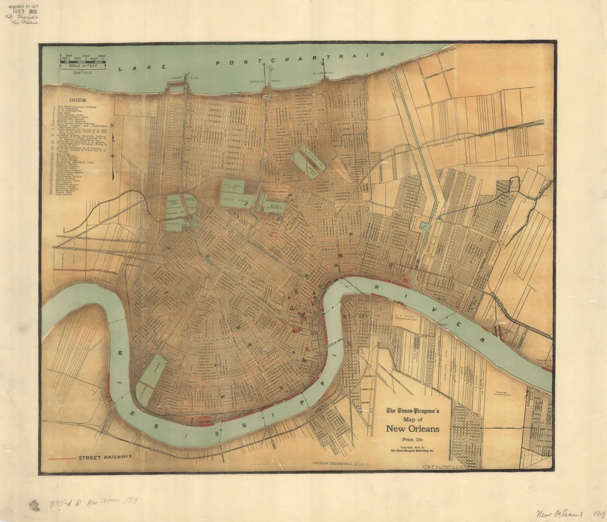 Illustrated map of New Orleans and surrounding areas served by Rommel’s Catering